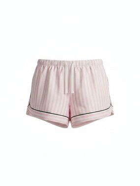 Victoria’s Secret Pink & White Striped Satin Pajama Shorts - Size M